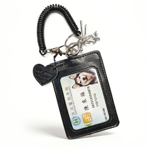 質感黑PU透明視窗證件卡套