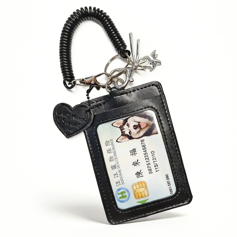 質感黑PU透明視窗證件卡套