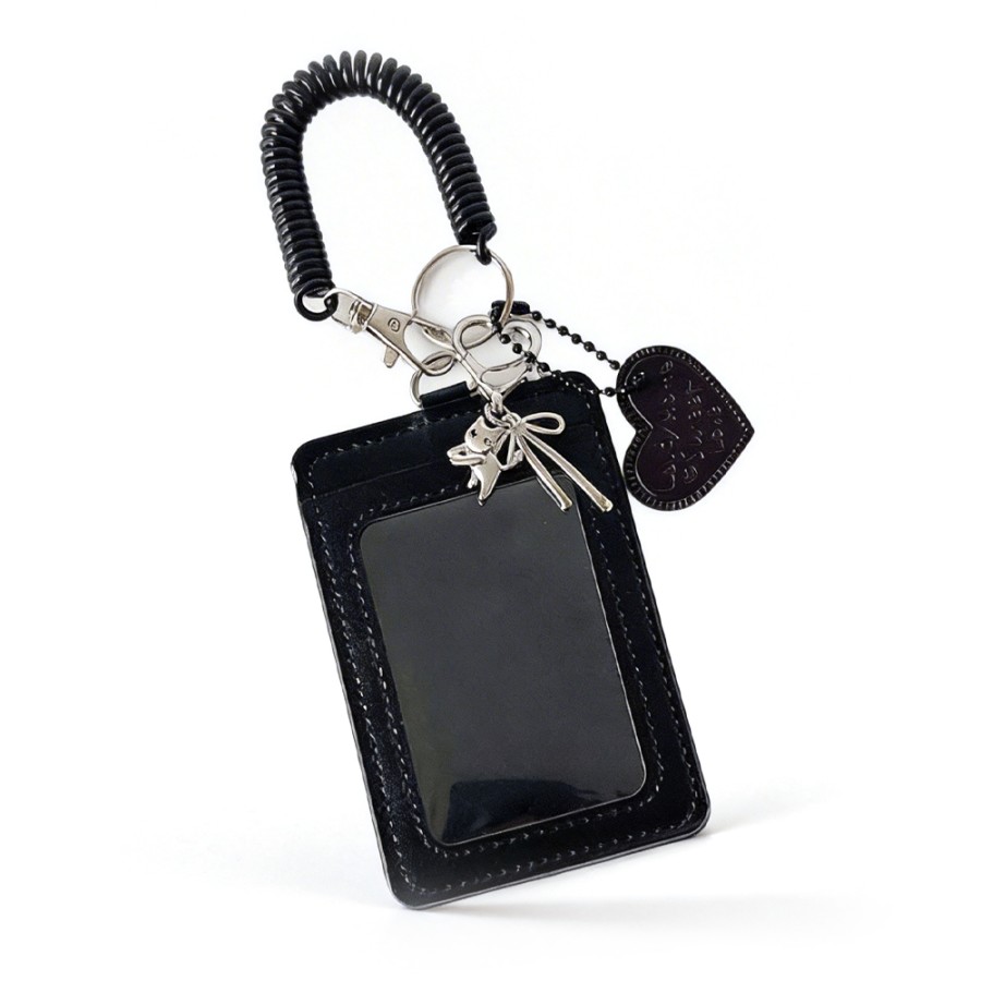 質感黑PU透明視窗證件卡套