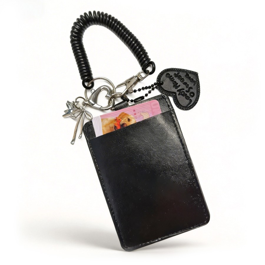 質感黑PU透明視窗證件卡套