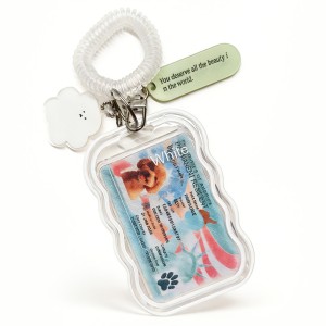 白色雲朵波浪吊飾卡套