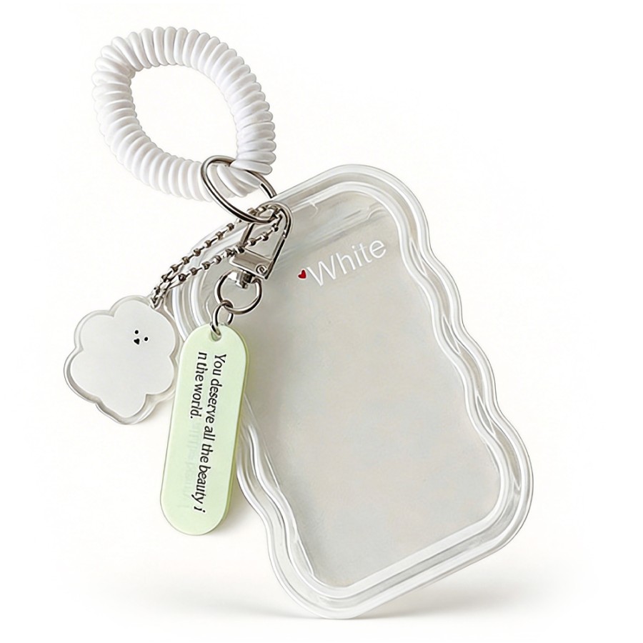 白色雲朵波浪吊飾卡套