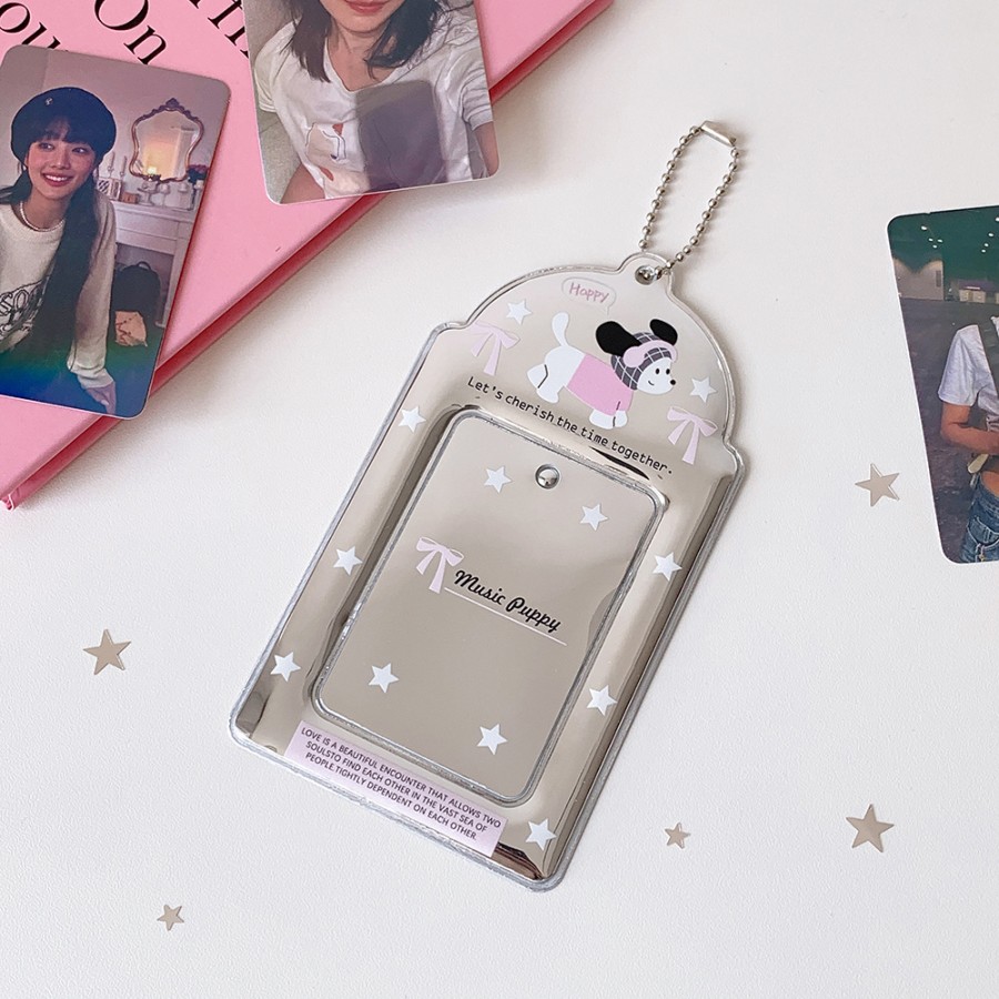 銀灰卡通小狗展示卡套